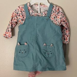 NWT Carter’s corduroy jumper skirt 3-piece set, size 3m